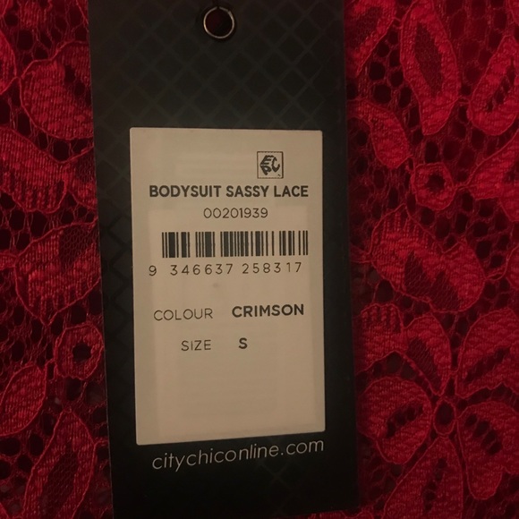 NWT Bodysuit Red Lace City Chic - Picture 12 of 13